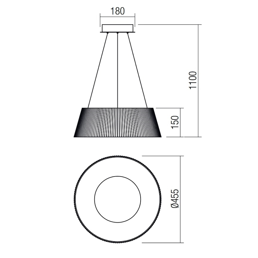 Redo 01-1937 - LED Luster na lanku SARIS LED/36W/230V hnedá