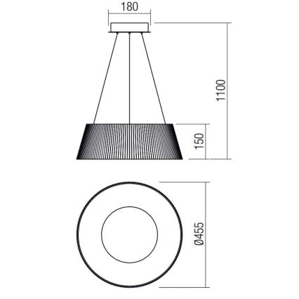 Redo 01-1938 - LED Luster na lanku  SARIS LED/36W/230V antracit