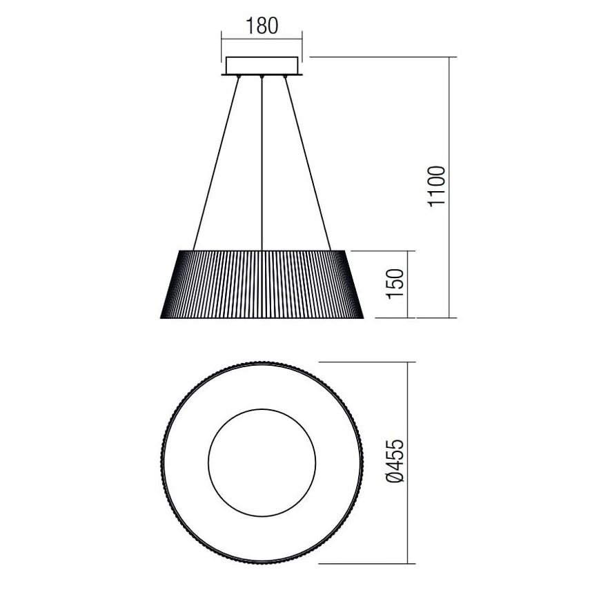 Redo 01-1938 - LED Luster na lanku  SARIS LED/36W/230V antracit