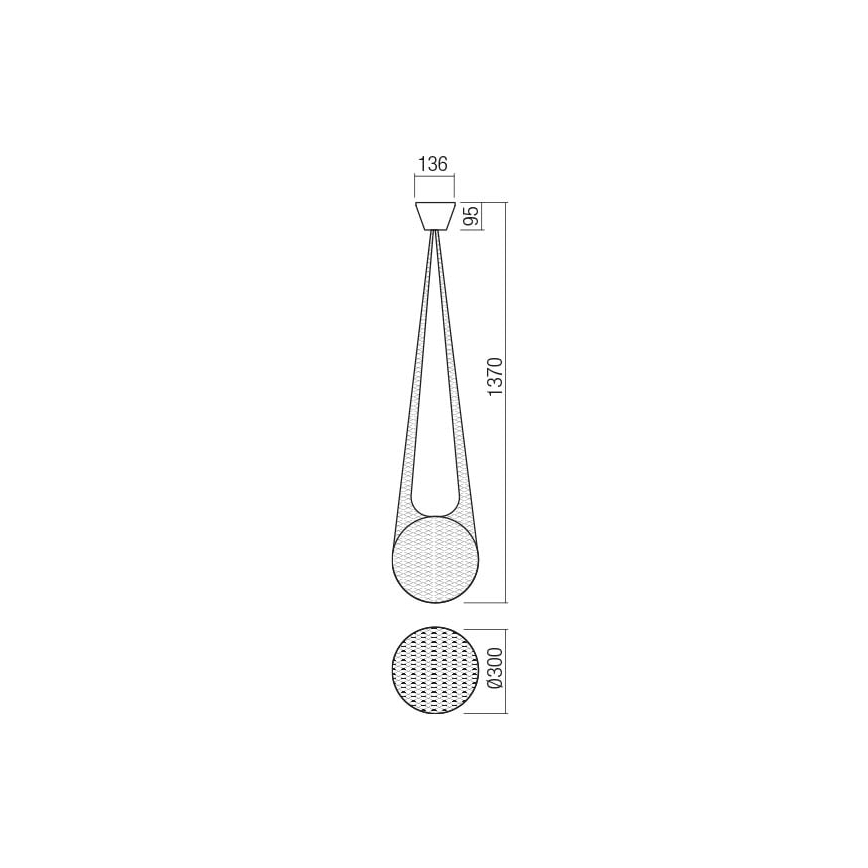 Redo 01-1973 - LED Luster na lanku ALLURIA 1xE27/7W/230V pr. 30 cm