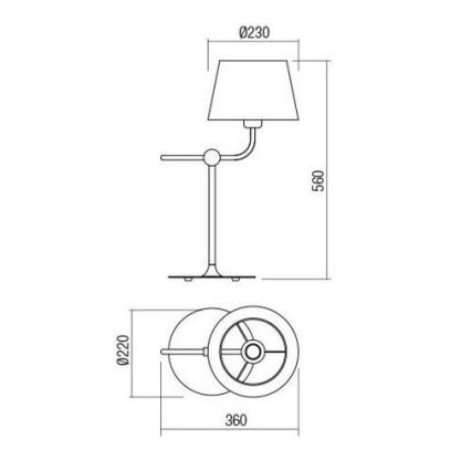 Redo 01-1980 - Stolná lampa MORRIS 1xE27/42W/230V biela