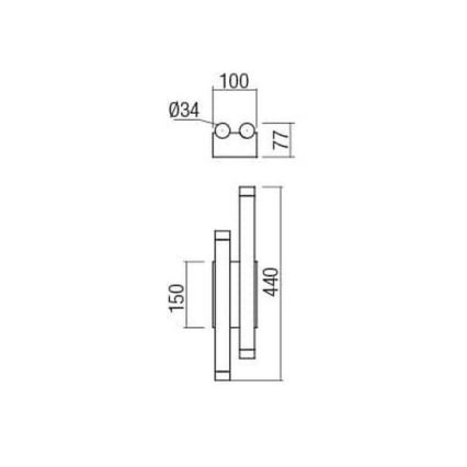 Redo 01-2034 - LED Nástenné svietidlo MADISON 4xLED/4W/230V meď