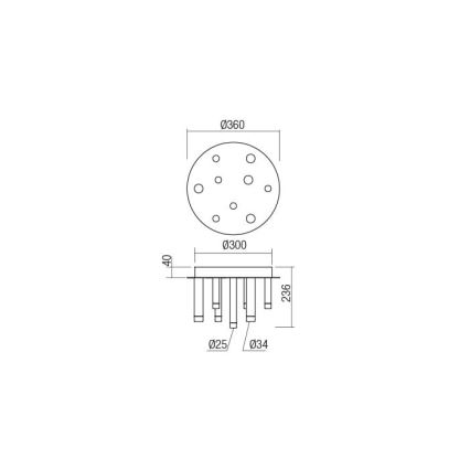 Redo 01-2039 - LED Stropné svietidlo MADISON 9xLED/4W/230V zlatá