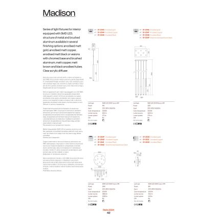 Redo 01-2047 - LED Luster na lanku MADISON 8xLED/4W/230V meď