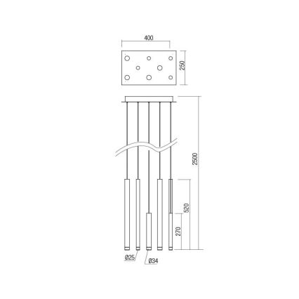 Redo 01-2047 - LED Luster na lanku MADISON 8xLED/4W/230V meď