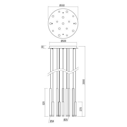 Redo 01-2059 - LED Luster na lanku MADISON 16xLED/4W/230V meď