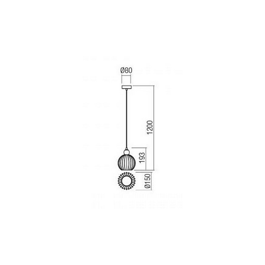 Redo 01-2064 - Luster na lanku PLUMEN 1xE14/40W/230V pr. 15 cm meď