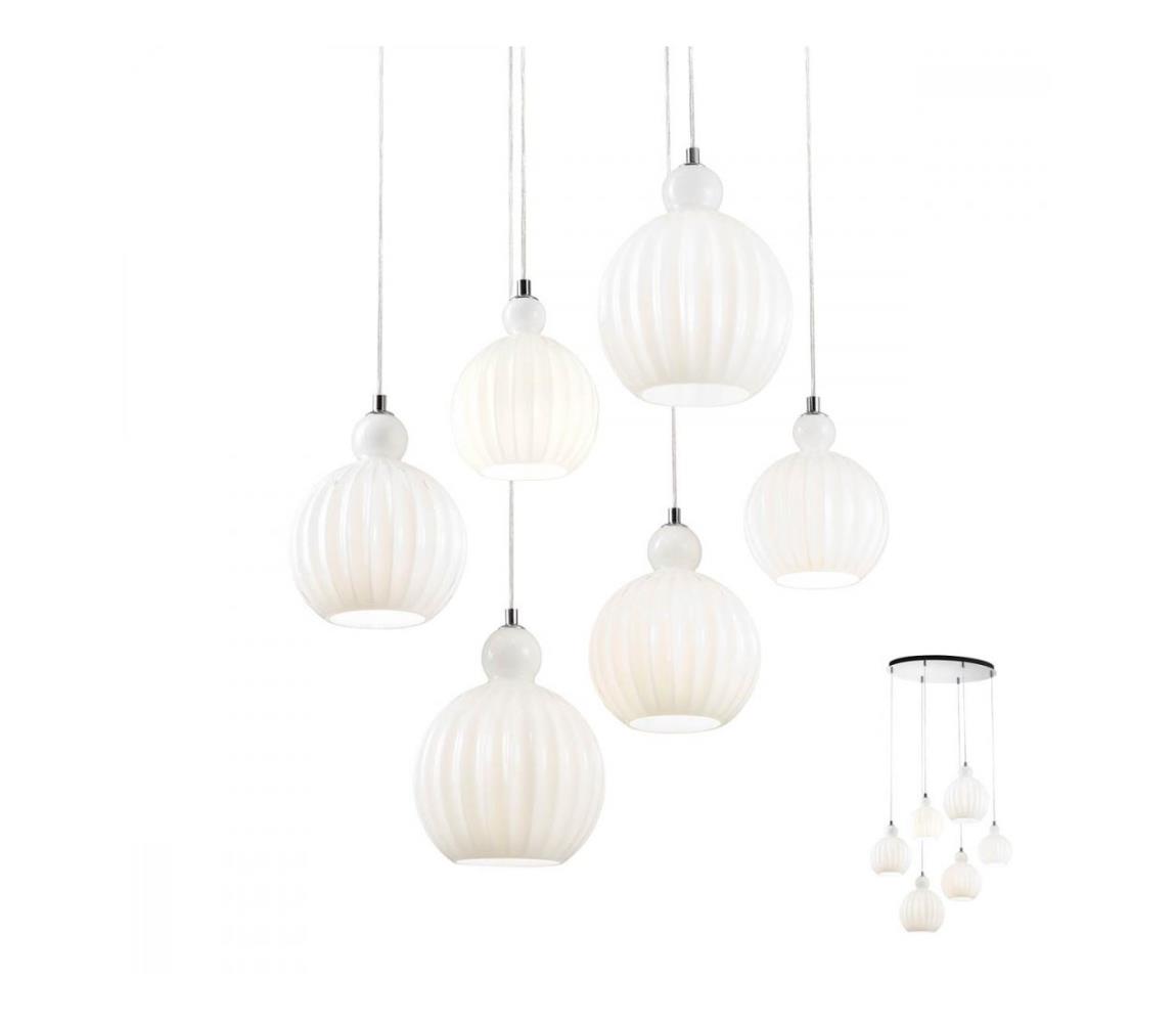 Redo Redo 01-2068 - Luster na lanku PLUMEN 6xE14/42W/230V biela