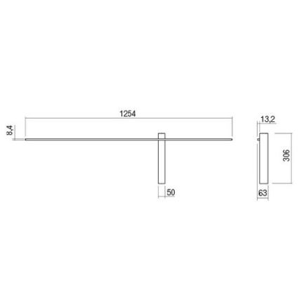 Redo 01-2200 - LED Nástenné svietidlo TANGENT LED/14W/230V 3000K 125,4 cm biela
