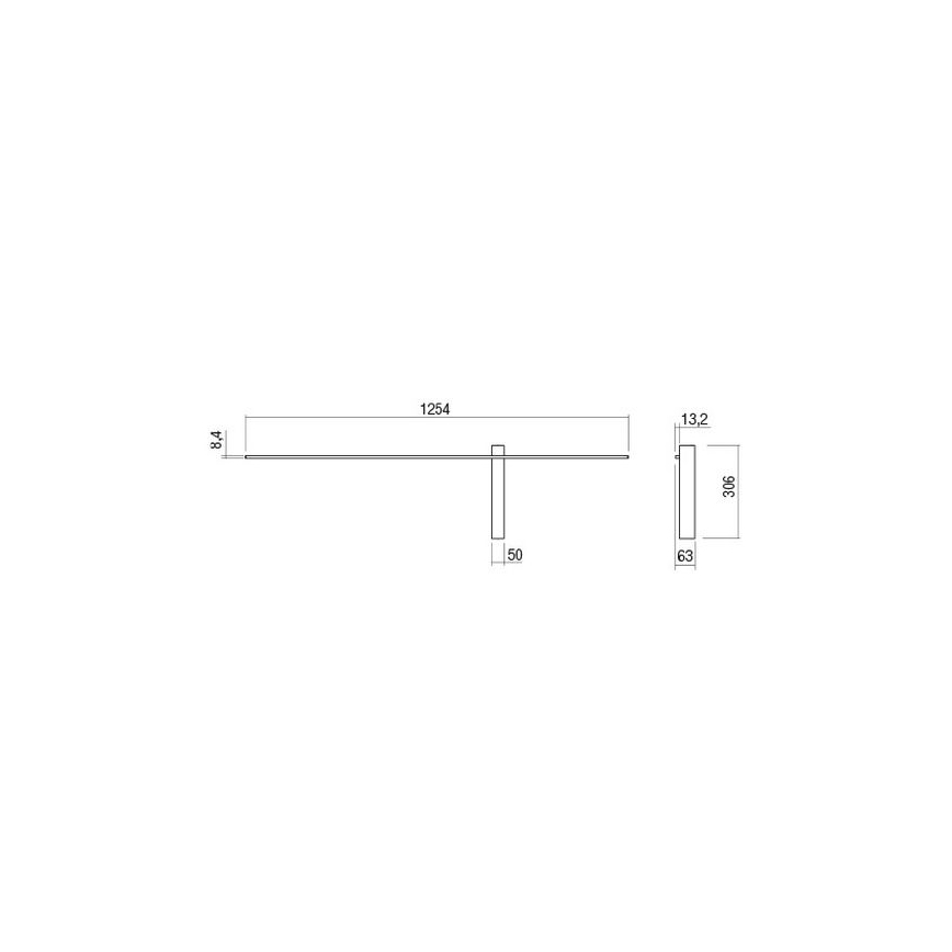 Redo 01-2200 - LED Nástenné svietidlo TANGENT LED/14W/230V 3000K 125,4 cm biela
