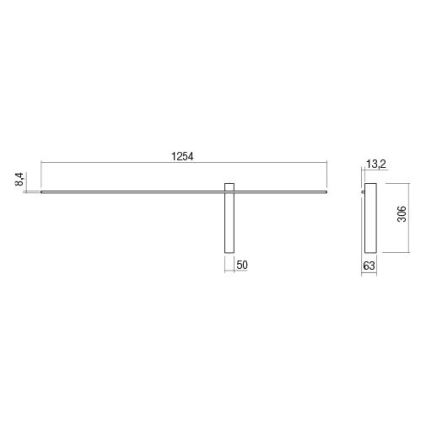 Redo 01-2201 - LED nástenné svietidlo TANGENT LED/14W/230V 3000K 125,4 cm čierne