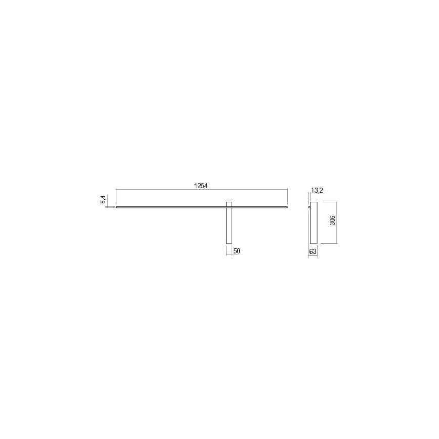 Redo 01-2201 - LED Nástenné svietidlo TANGENT LED/14W/230V čierne