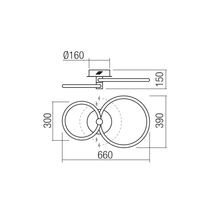 Redo 01-2221 - LED stmievateľné stropné svietidlo SPELL LED/32W/230V biela