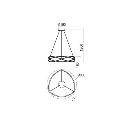 Redo 01-2251 - LED Stmievateľný luster na lanku QUARK LED/43W/230V 3000K pr. 60 cm matný chróm