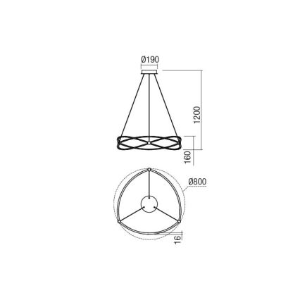 Redo 01-2251 - LED Stmievateľný luster na lanku QUARK LED/43W/230V 3000K pr. 60 cm chróm