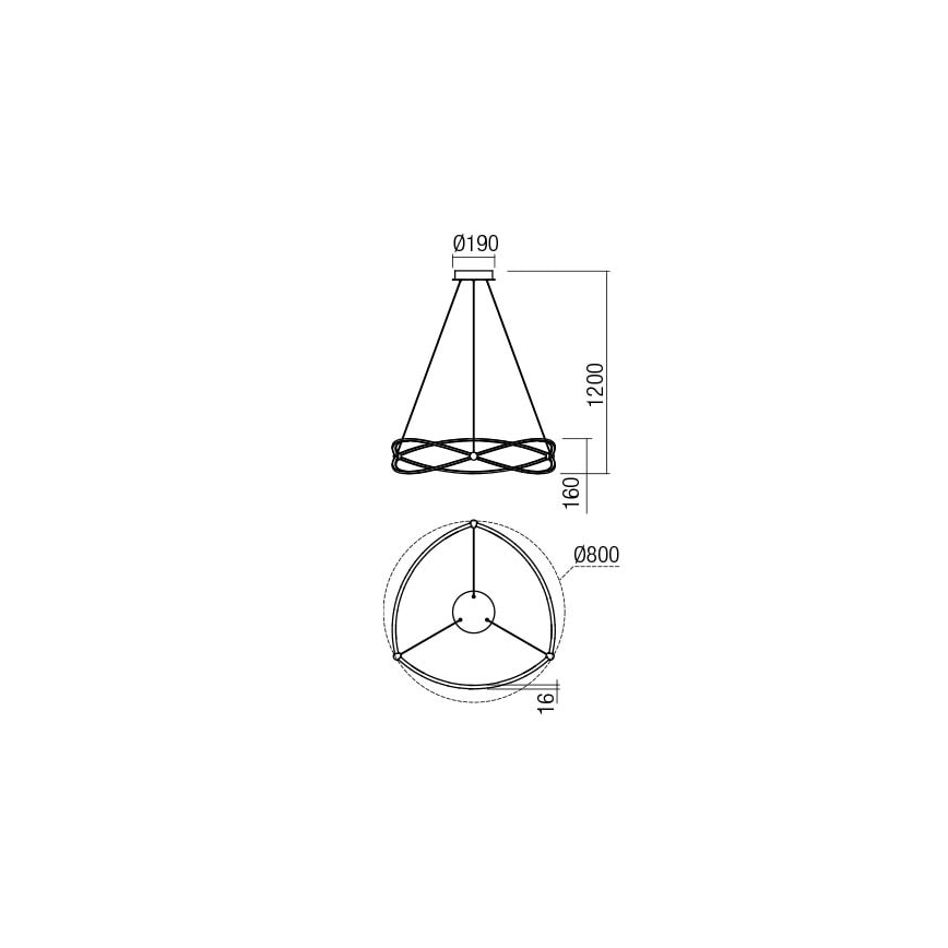 Redo 01-2251 - LED Stmievateľný luster na lanku QUARK LED/43W/230V 3000K pr. 60 cm matný chróm