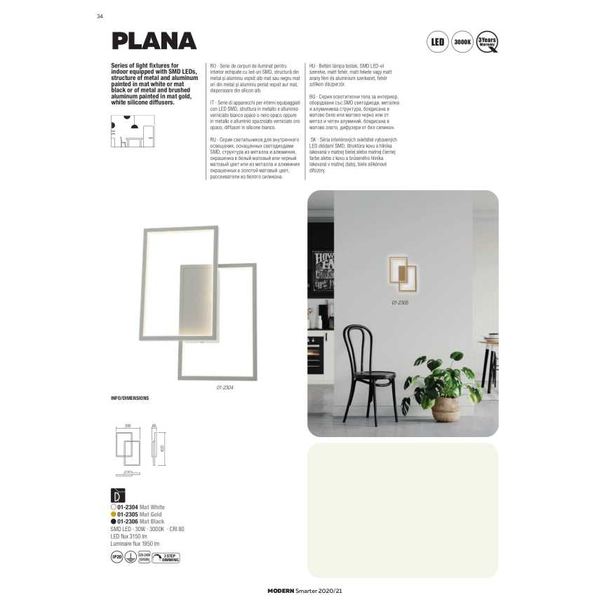 Redo 01-2316 - Stmievateľný LED luster na lanku PLANA LED/80W/230V biela