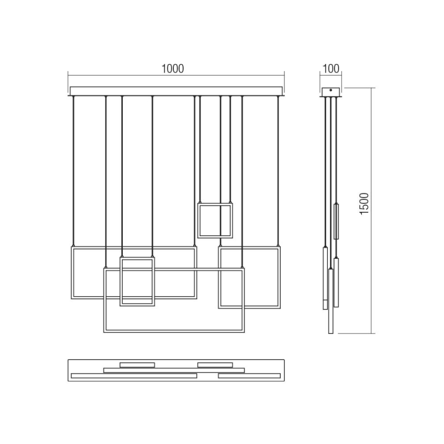 Redo 01-2318 - LED Stmievateľný luster na lanku PLANA LED/80W/230V čierna