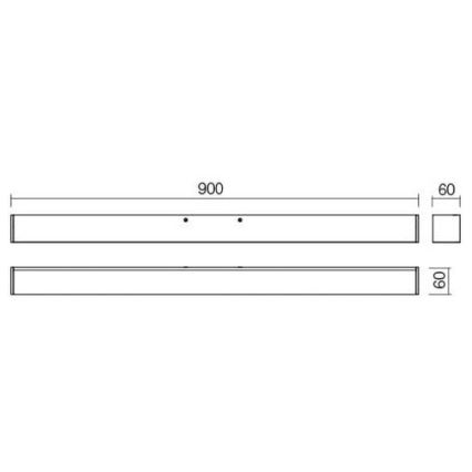 Redo 01-2328 - LED kúpeľňové osvetlenie zrkadla THELA LED/25W/230V 90 cm CRI 90 IP44 lesklý chróm