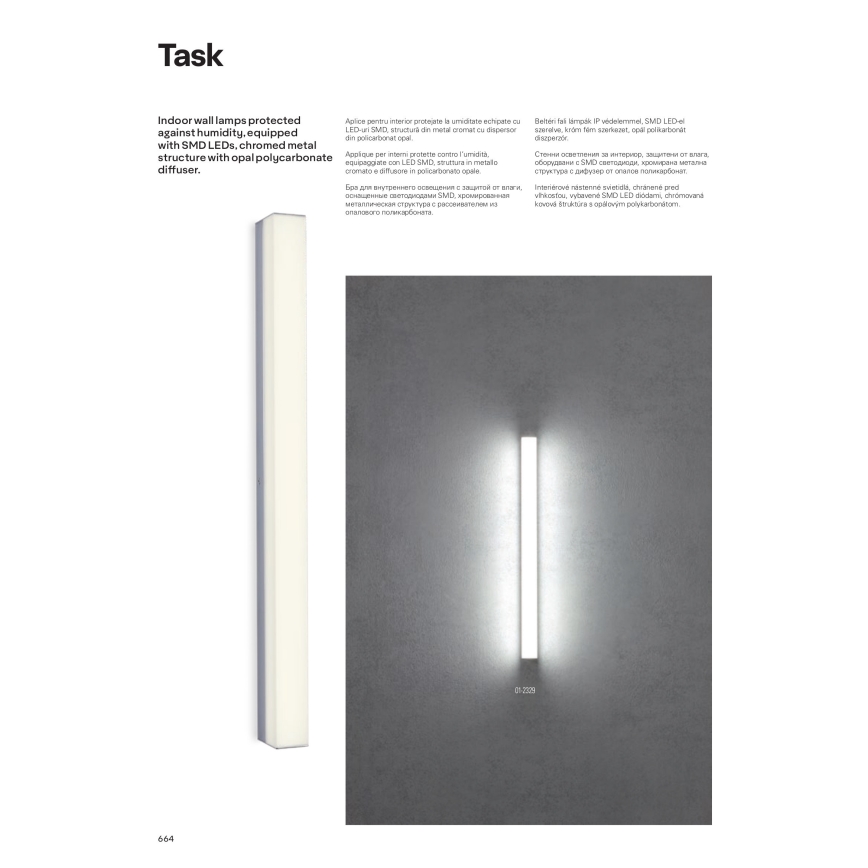 Redo 01-2331 - LED kúpeľňové zrkadlo s osvetlením TASK LED/24W/230V 120 cm CRI 90 IP44 lesklý chróm