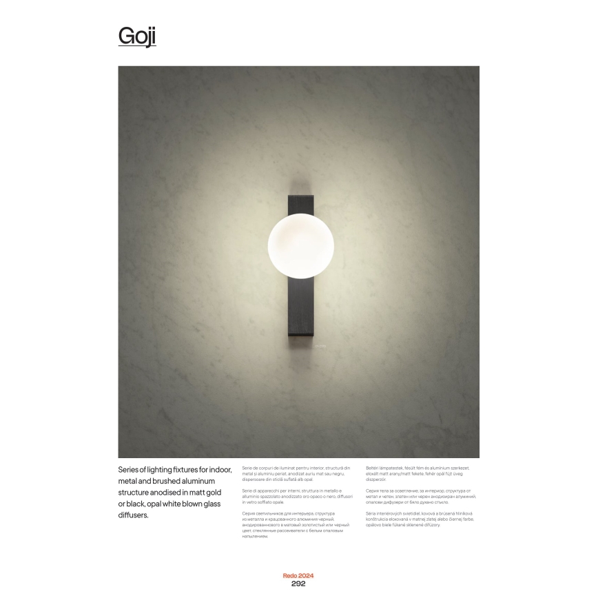 Redo 01-2372 - Nástenné svietidlo GOJI 1xG9/28W/230V zlatá