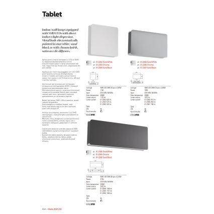 Redo 01-2384 - LED nástenné svietidlo TABLET LED/11W/230V 3000K CRI 90 čierne