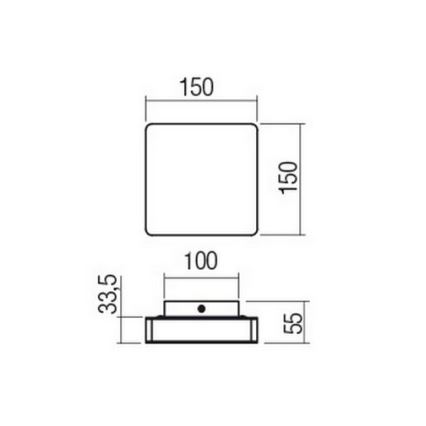 Redo 01-2384 - LED nástenné svietidlo TABLET LED/11W/230V 3000K CRI 90 čierne