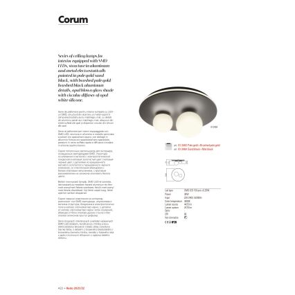 Redo 01-2466 - LED Stropné svietidlo CORUM LED/48W/230V 3000K CRI 90 čierne