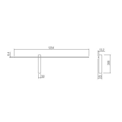 Redo 01-2479 - LED nástenné svietidlo TANGENT LED/14W/230V 3000K 125,4 cm biela