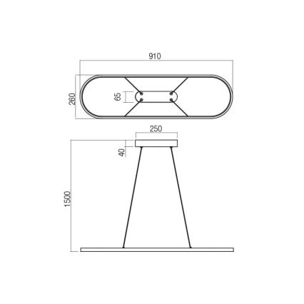 Redo 01-2523 - LED Stmievateľný luster na lanku LAP LED/32W/230V CRI 90 biela