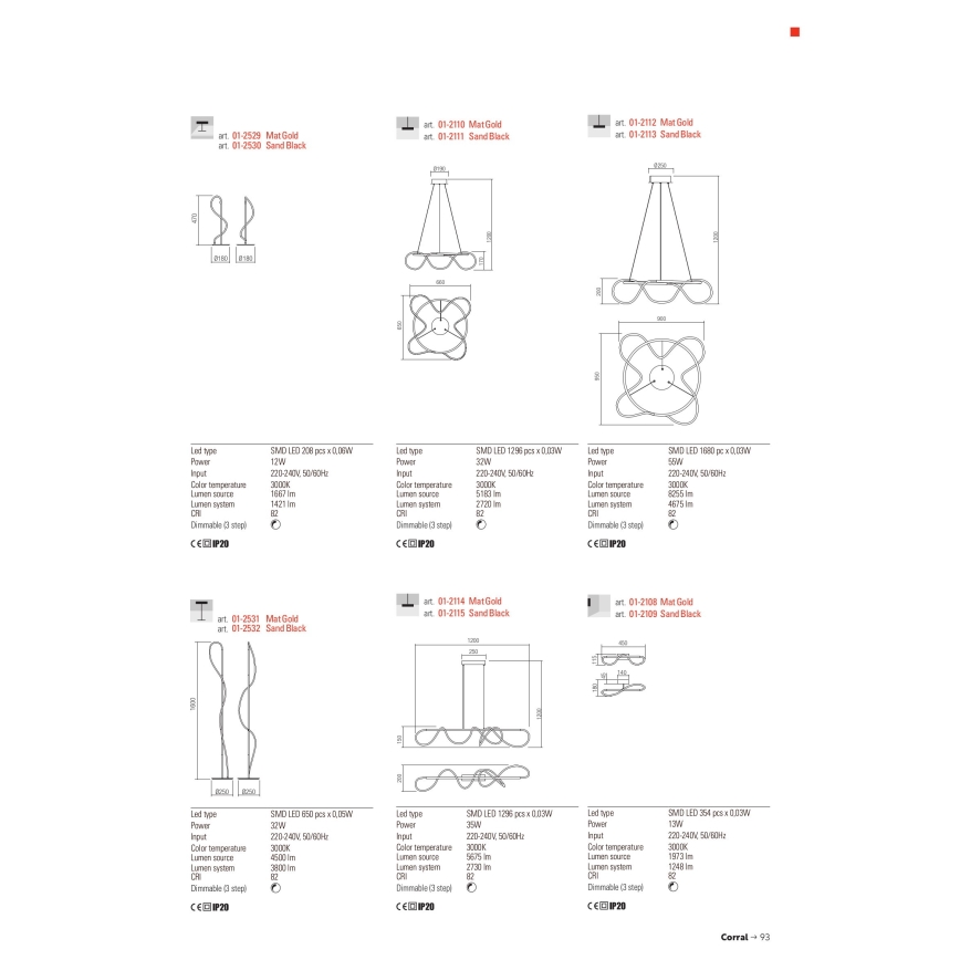 Redo 01-2530 - LED Stmievateľná stolná lampa CORRAL LED/12W/230V čierna