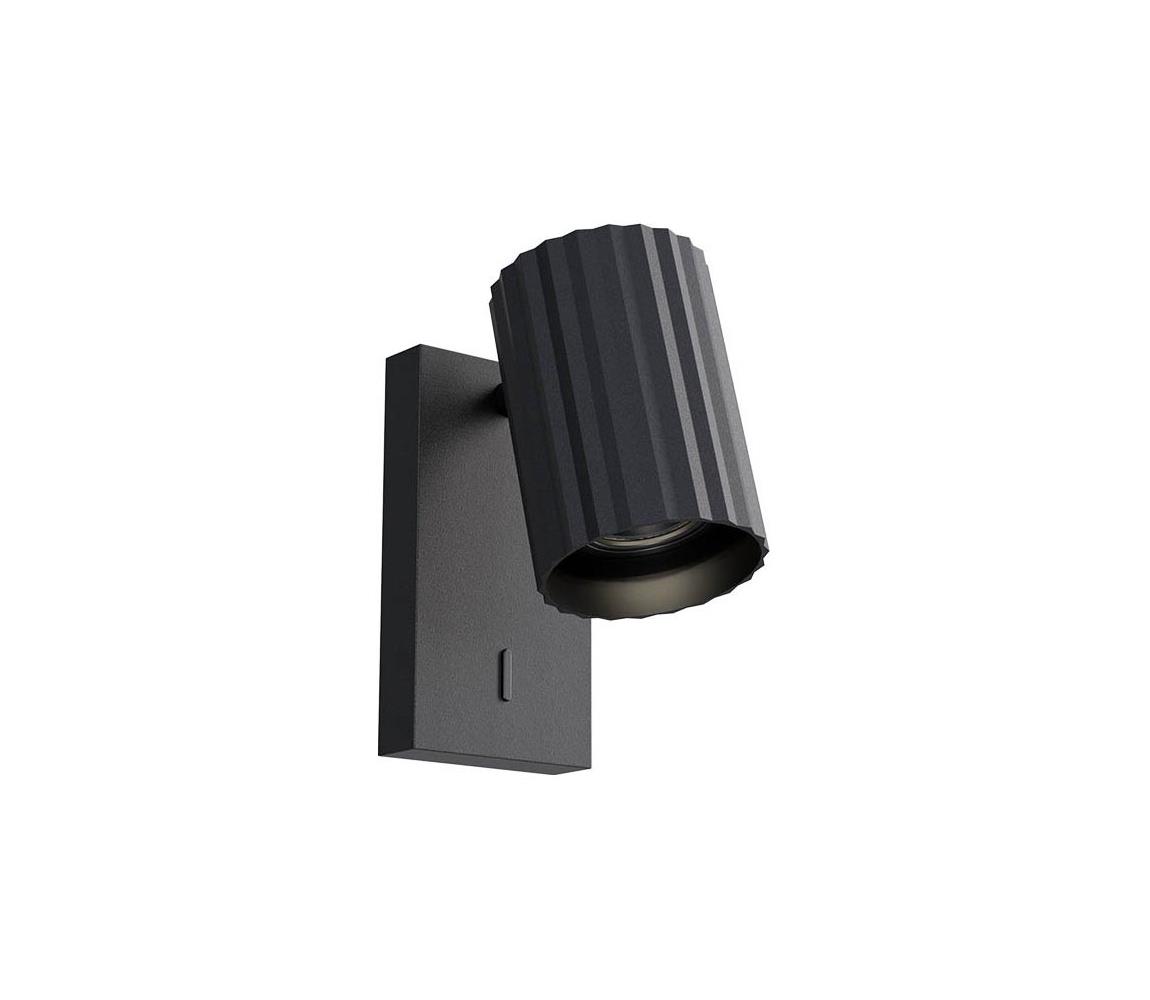 Redo 01-2549 - Nástenné bodové svietidlo DELPHI 1xGU10/7W/230V čierne 01-2549