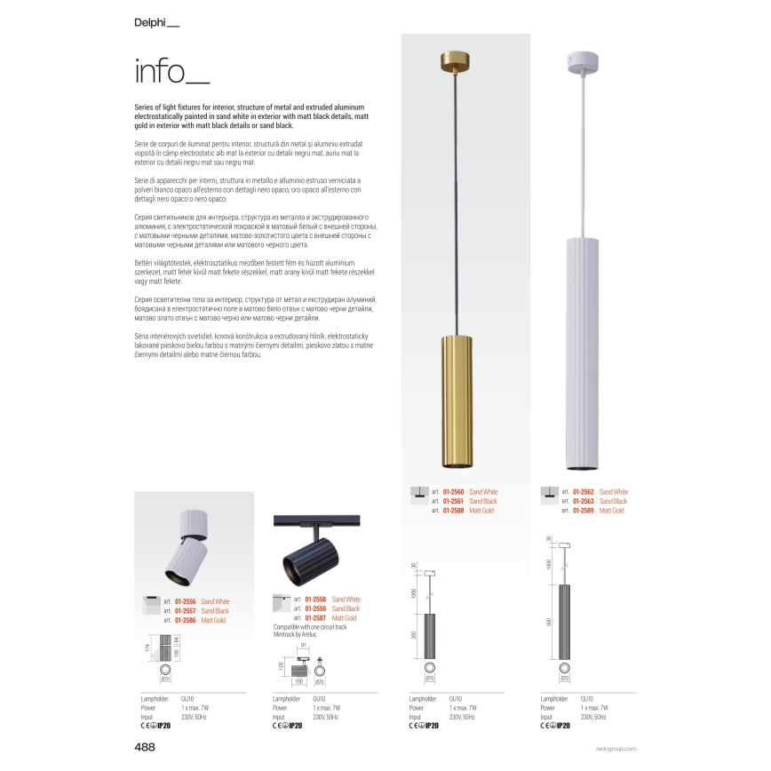 Redo 01-2555 - Bodové svietidlo DELPHI 1xGU10/7W/230V, priemer 7 cm, čierne