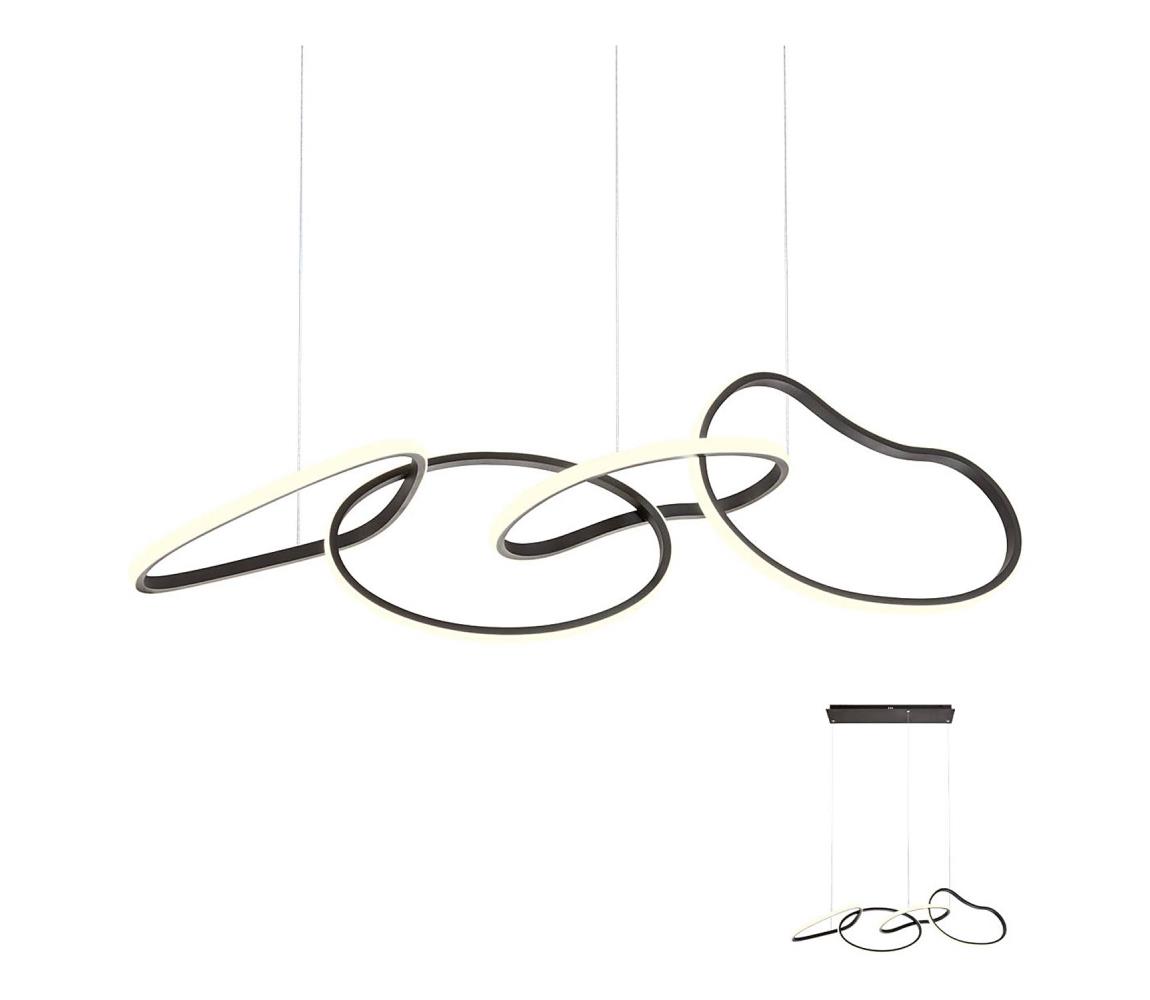 Redo 01-2596 - Stmievateľný LED luster na lanku BIAS LED/87,4W/230V 3000K čierna 01-2596