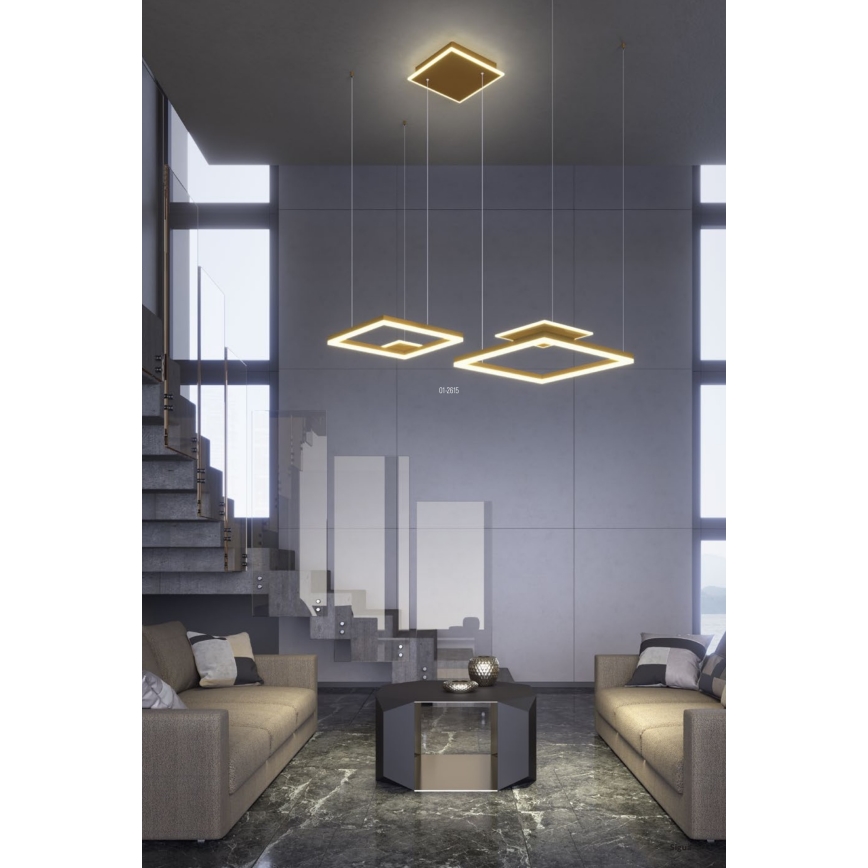 Redo 01-2615 - LED stmievateľný závesný luster na lankách SIGUA LED/137W/230V CRI 90 zlatý