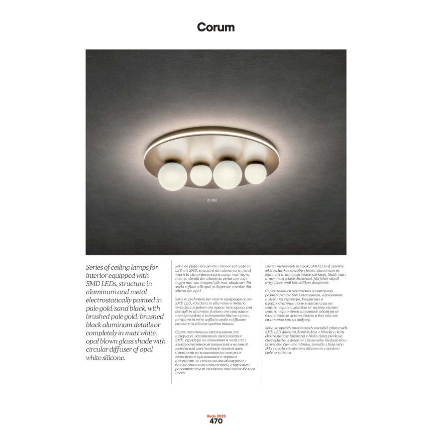 Redo 01-2657 - LED stropné svietidlo CORUM LED/48W/230V 3000K CRI 90 biela