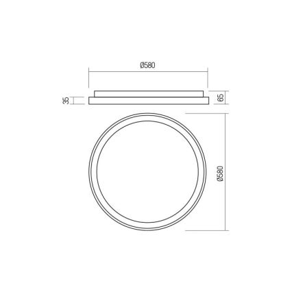 Redo 01-2671 - LED Stmievateľné stropné svietidlo ICONIC LED/50W/230V pr. 58 cm čierna