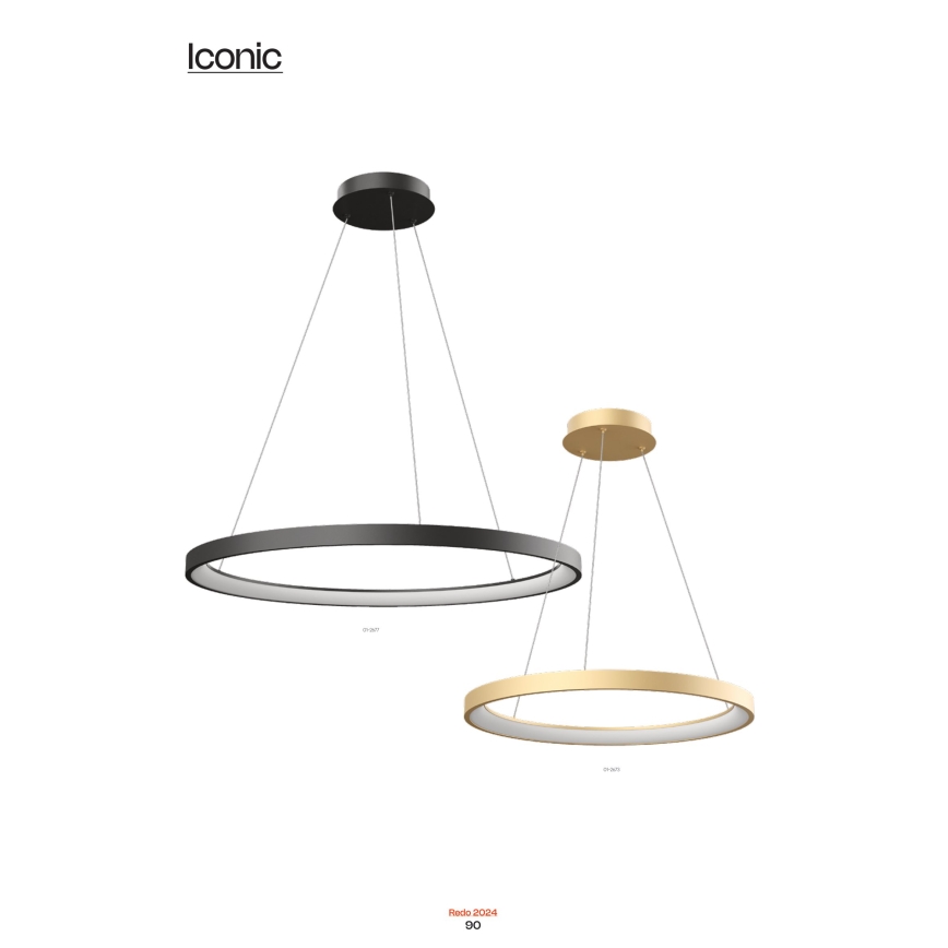 Redo 01-2676 - LED Stmievateľný luster na lanku ICONIC LED/60W/230V pr. 78 cm zlatá