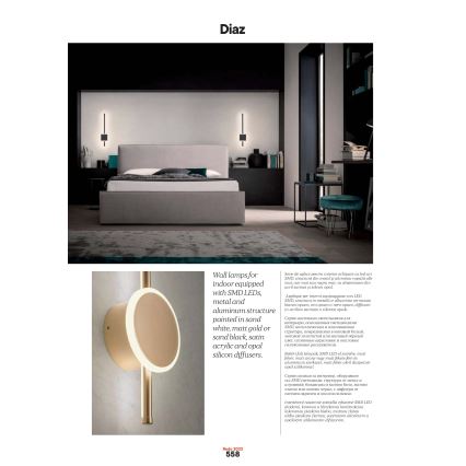 Redo 01-2696 - LED Nástenné svietidlo DIAZ LED/20W/230V CRI 90 biela