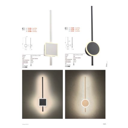 Redo 01-2699 - LED Nástenné svietidlo DIAZ LED/18W/230V CRI 90 biela