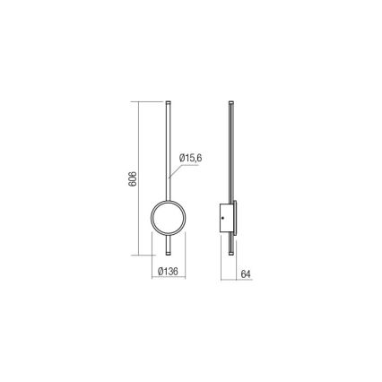 Redo 01-2700 - LED Nástenné svietidlo DIAZ LED/18W/230V CRI 90 zlatá