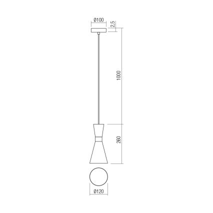 Redo 01-2709 - Luster na lanku KILT 1xE27/42W/230V pr. 12 cm biela