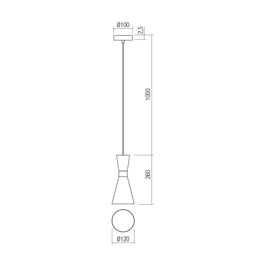Redo 01-2709 - Luster na lanku KILT 1xE27/42W/230V pr. 12 cm biela