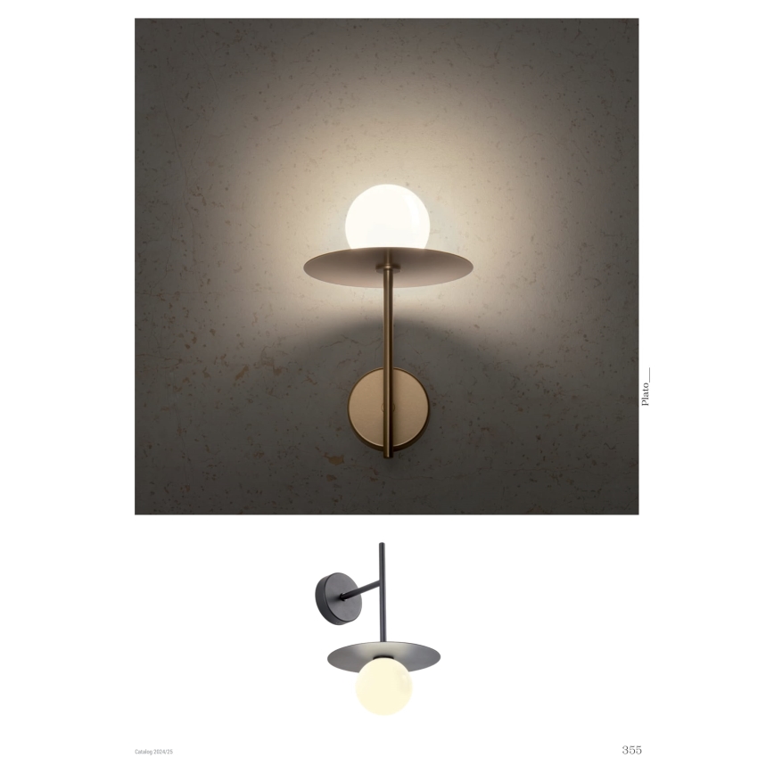 Redo 01-2725 - Nástenná lampa PLATO 1xG9/10W/230V zlatá