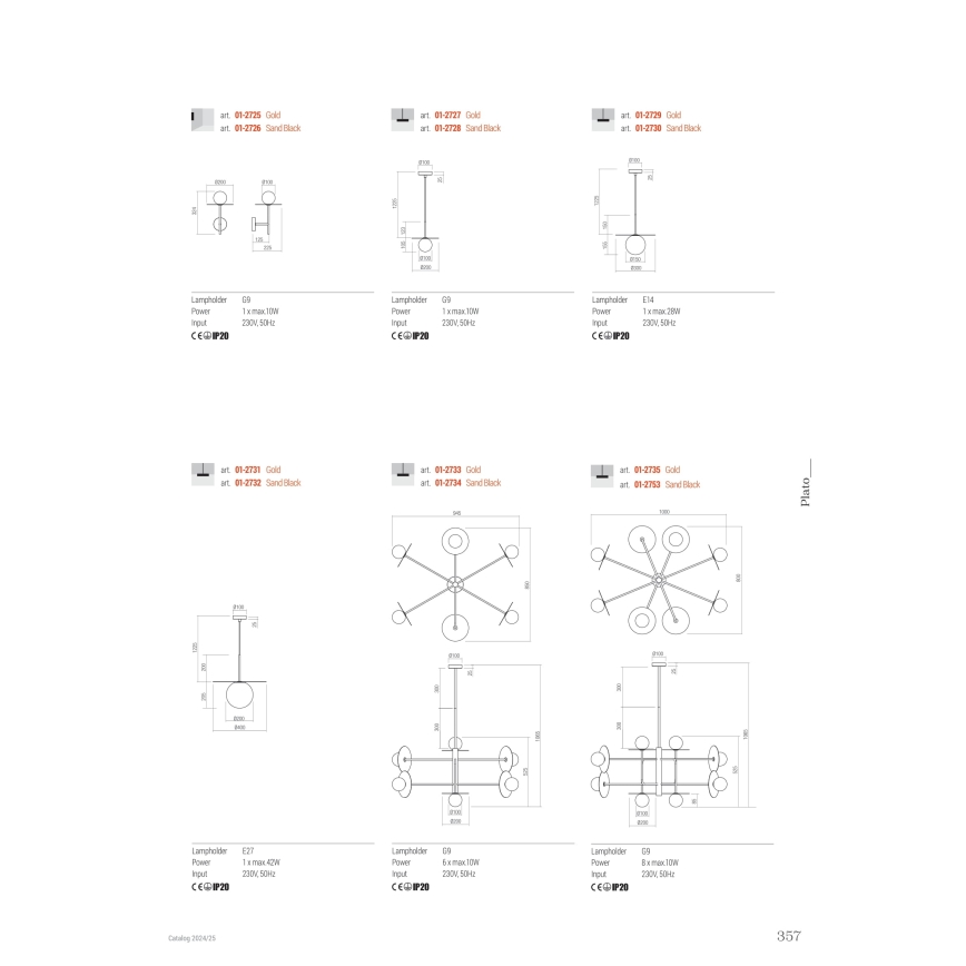 Redo 01-2726 - Nástenná lampa PLATO 1xG9/10W/230V čierna