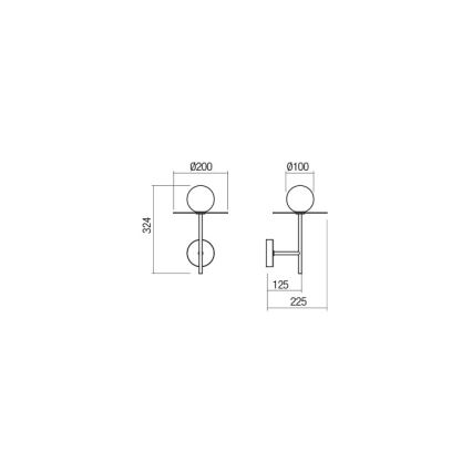 Redo 01-2726 - Nástenná lampa PLATO 1xG9/10W/230V čierna