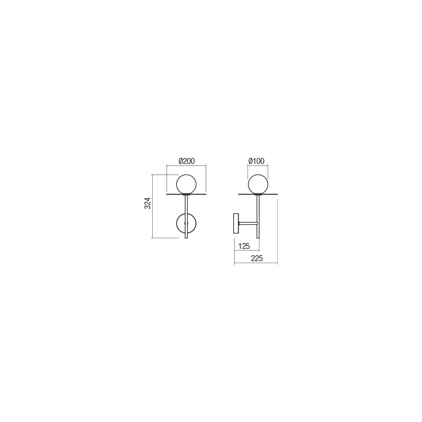 Redo 01-2726 - Nástenná lampa PLATO 1xG9/10W/230V čierna