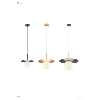 Redo 01-2728 - Luster na lanku PLATO 1xG9/10W/230V pr. 20 cm čierna