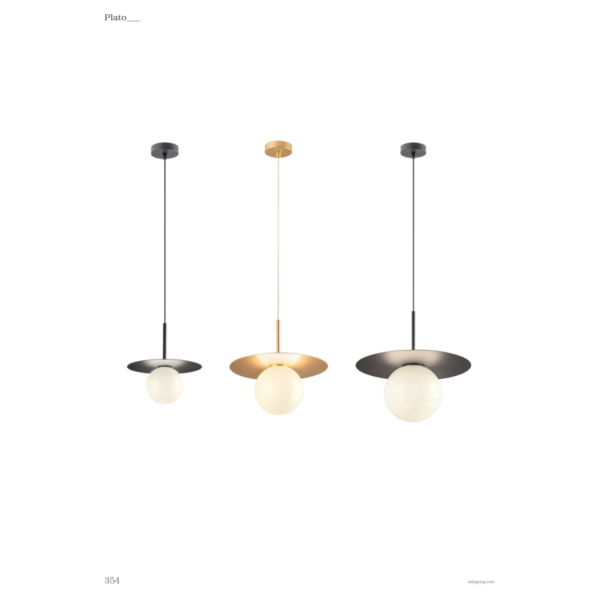 Redo 01-2728 - Luster na lanku PLATO 1xG9/10W/230V pr. 20 cm čierna