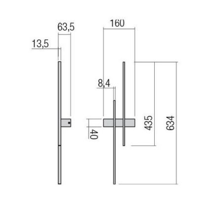 Redo 01-2744 - LED Nástenné svietidlo TANGENT LED/13W/230V CRI 90 biela